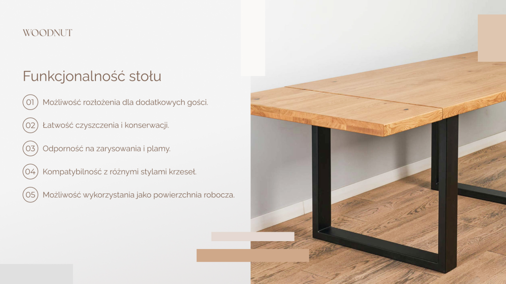 Funkcjonalność stołu
