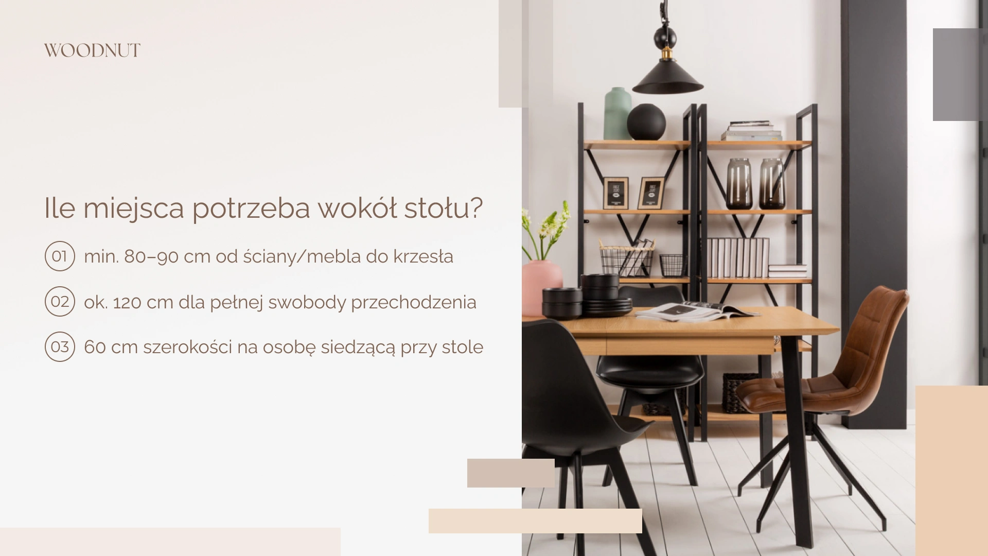 Ile miejsca potrzeba wokół stołu?