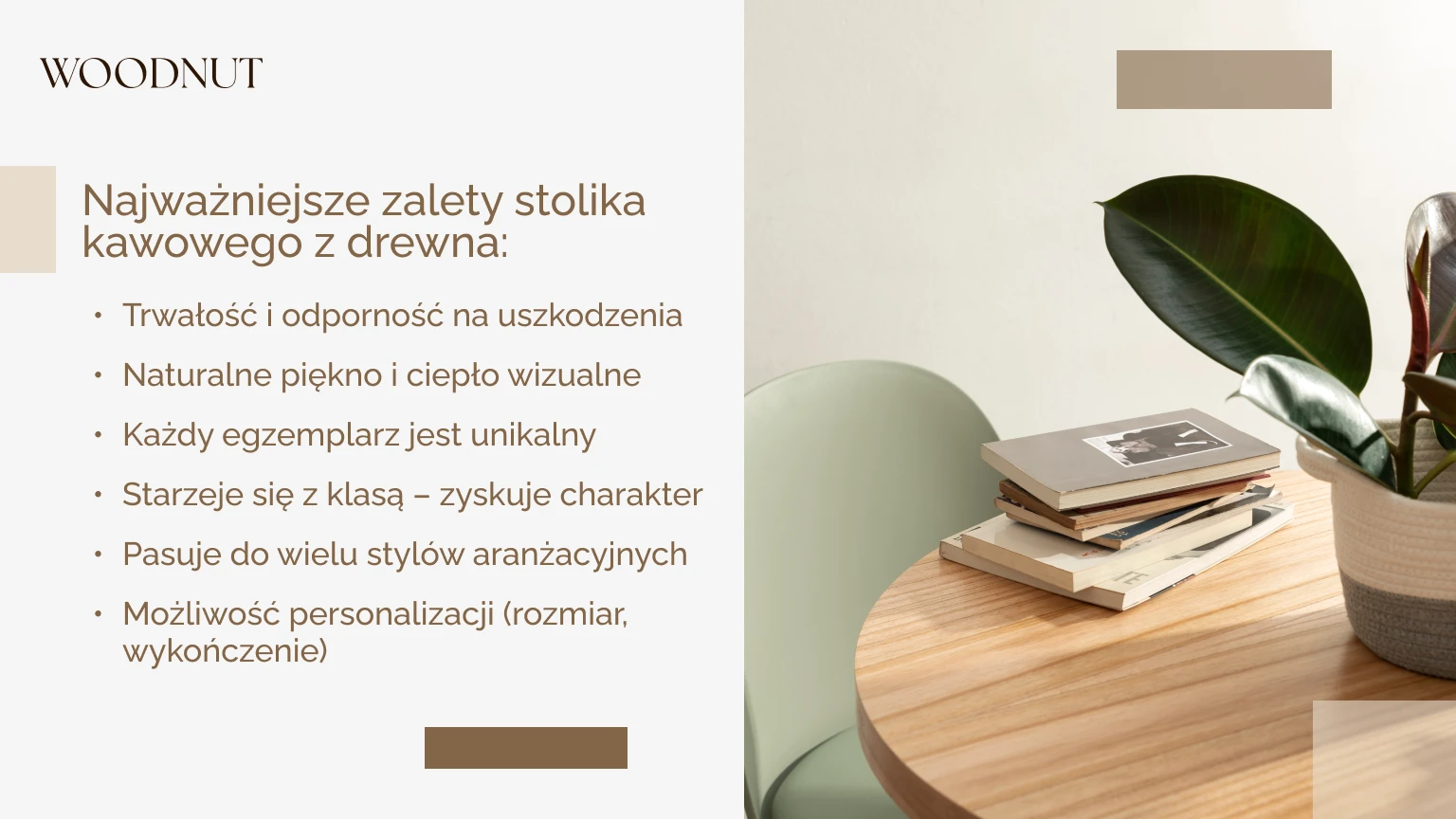 Najważniejsze zalety stolika kawowego z drewna: