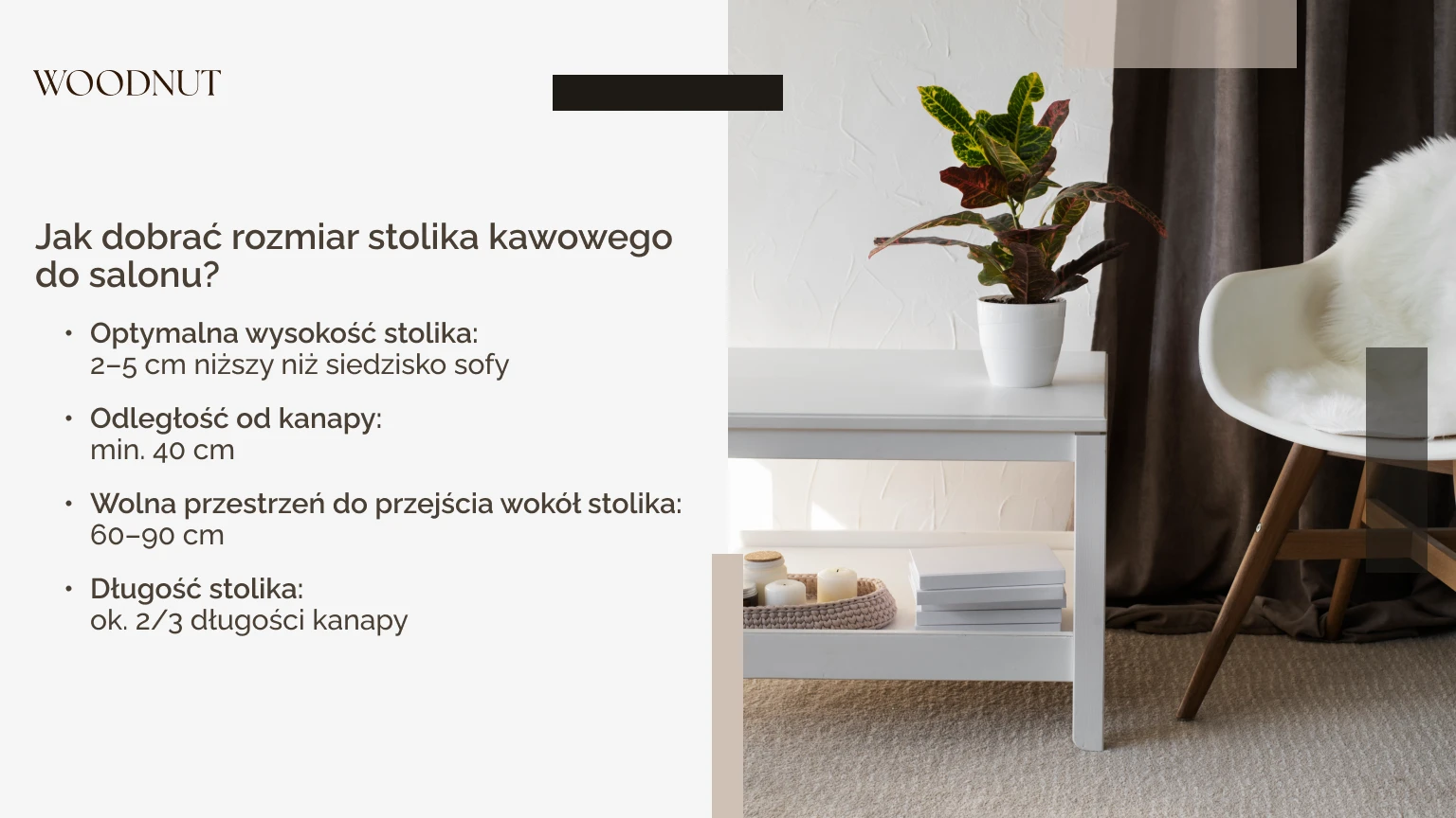 Jak dobrać rozmiar stolika kawowego do salonu
