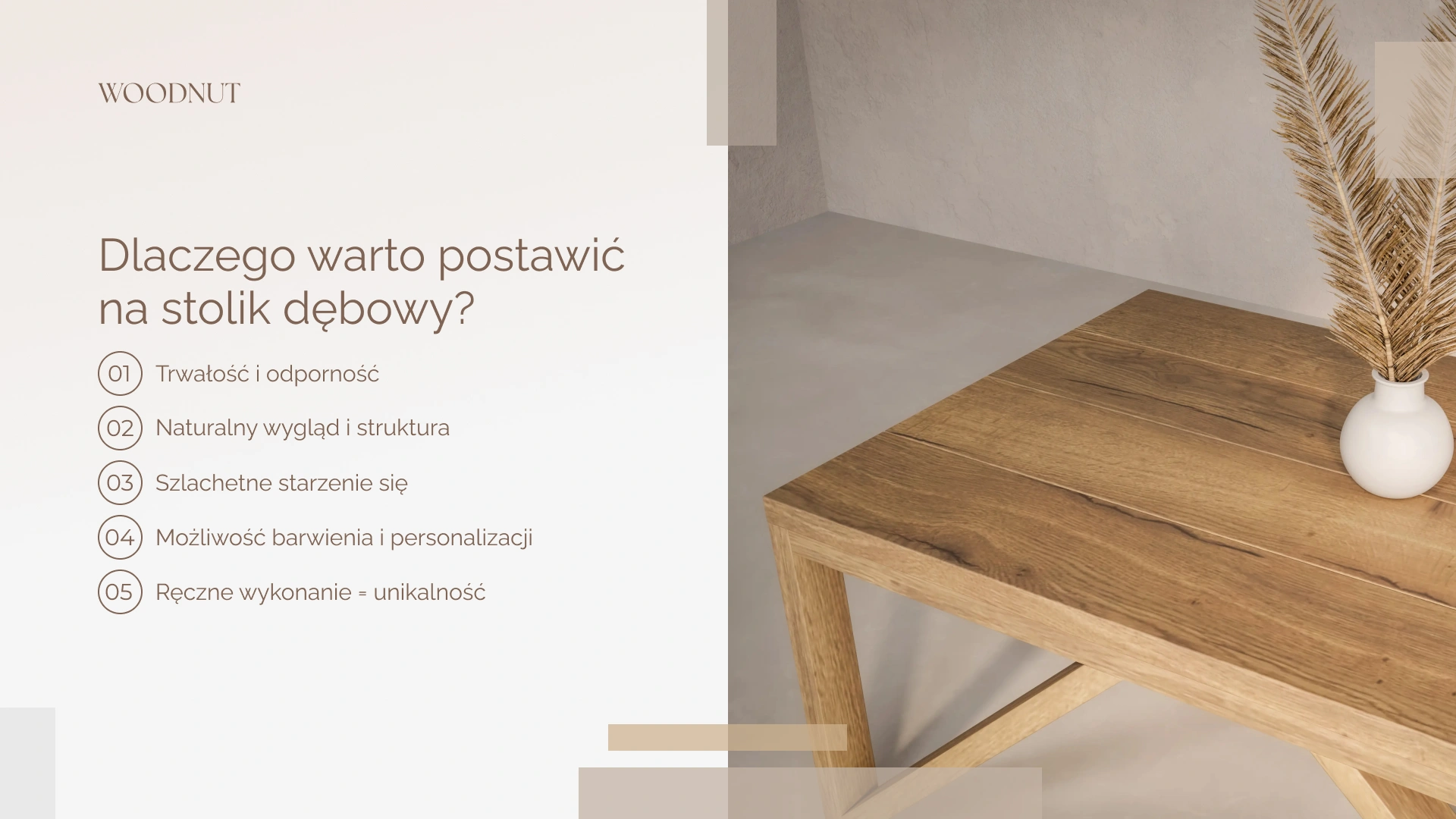 Dlaczego warto postawić na stolik dębowy?