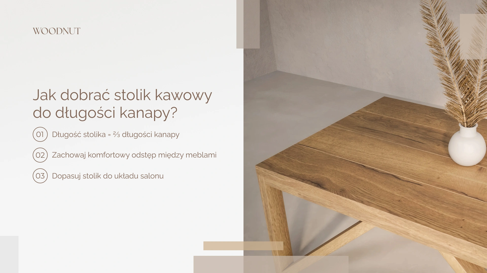 Jak dobrać stolik kawowy do długości kanapy?