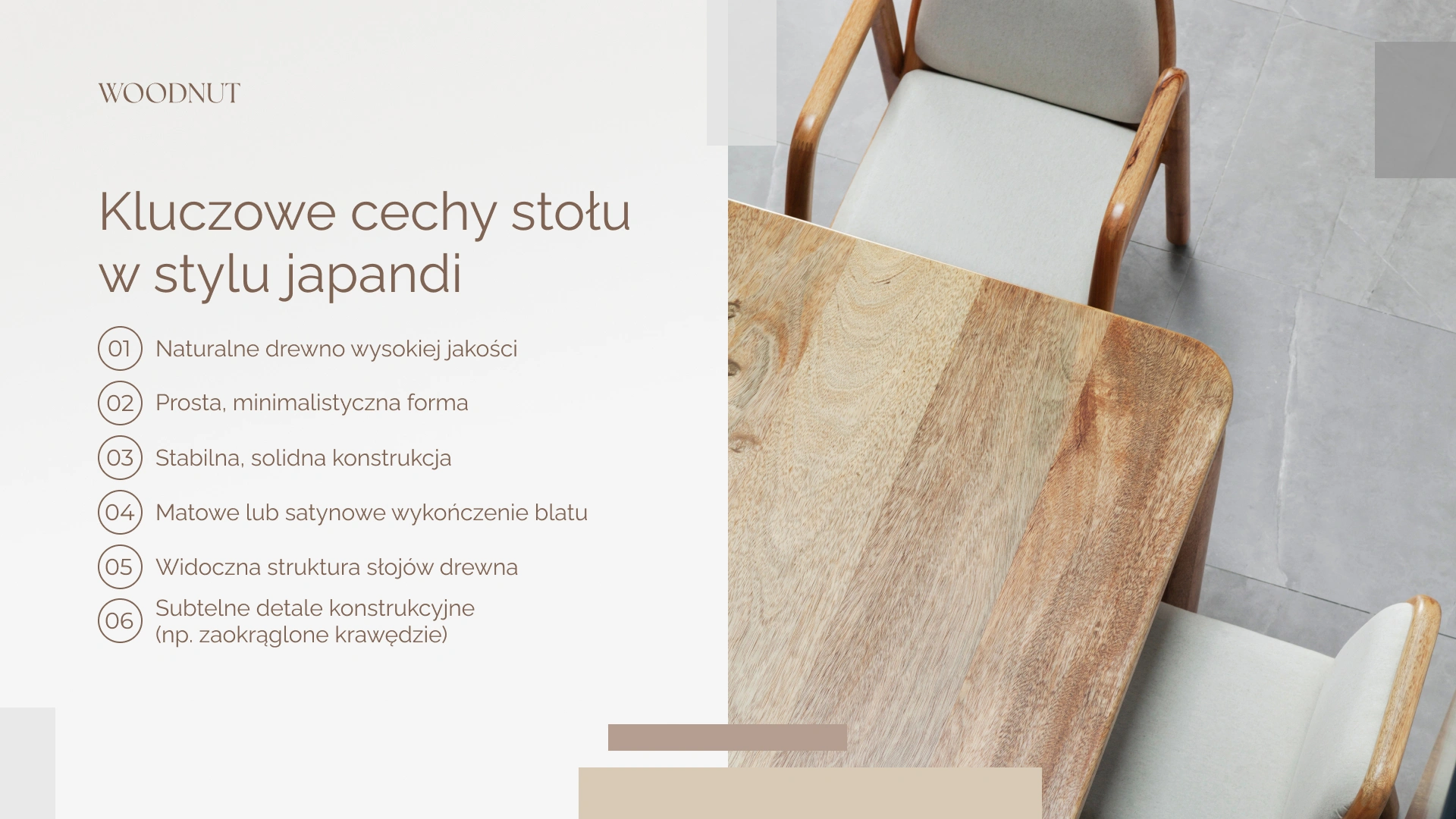Kluczowe cechy stołu w stylu japandi