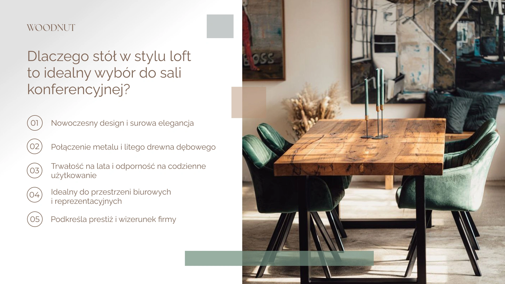 Dlaczego stół w stylu loft to idealny wybór do sali konferencyjnej?