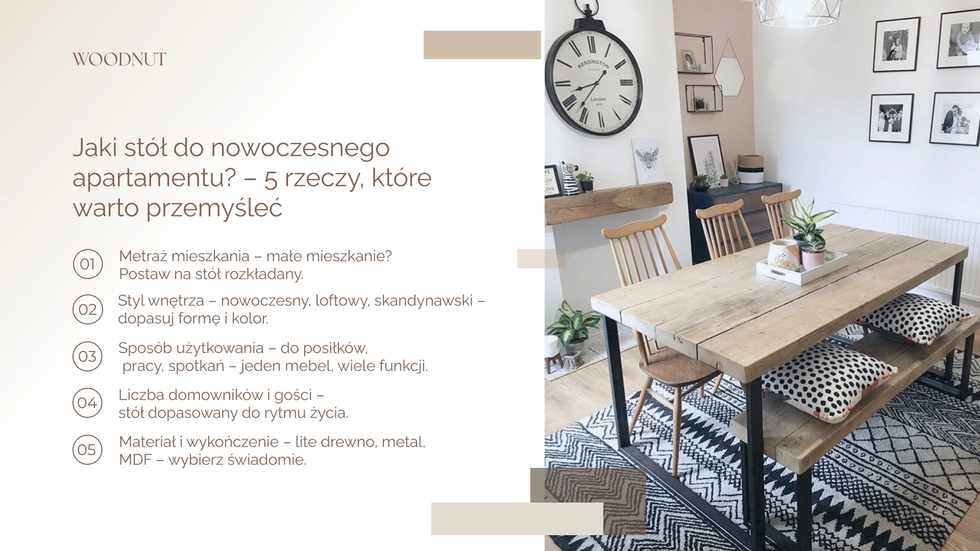 Jaki stół do nowoczesnego apartamentu? – 5 rzeczy, które warto przemyśleć