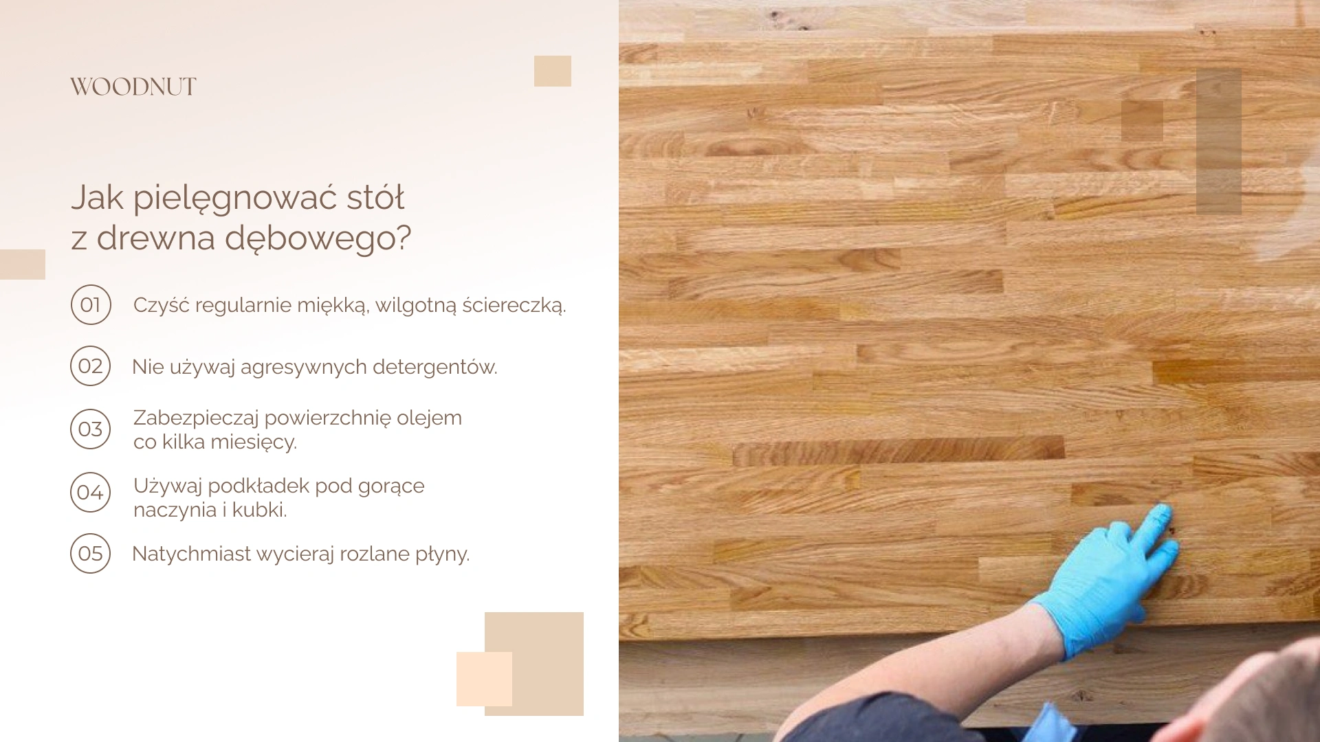 Jak pielęgnować stół z drewna dębowego?
