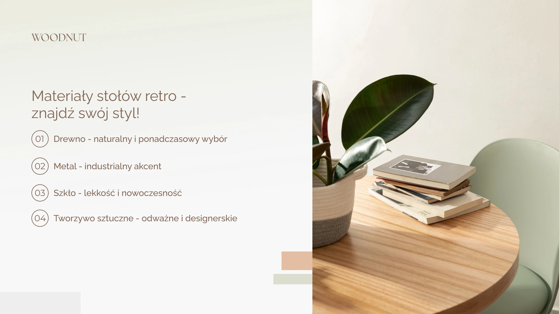 Materiały stołów w stylu retro