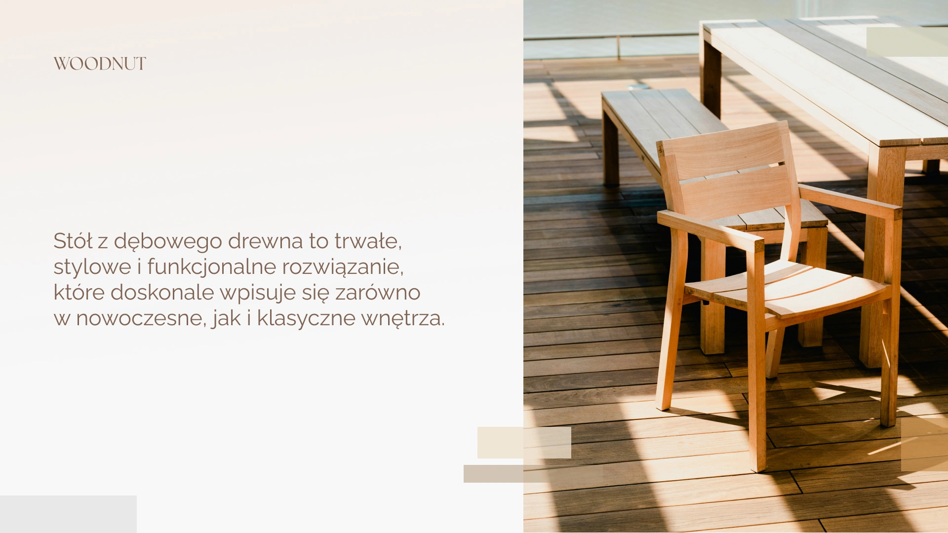 Stół z dębowego drewna
