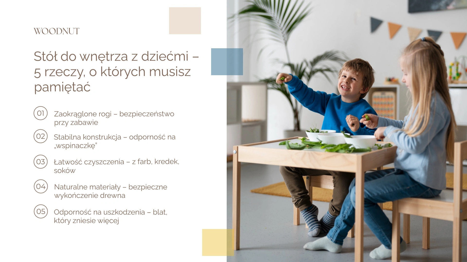 Stół do wnętrza z dziećmi – 5 rzeczy, o których musisz pamiętać