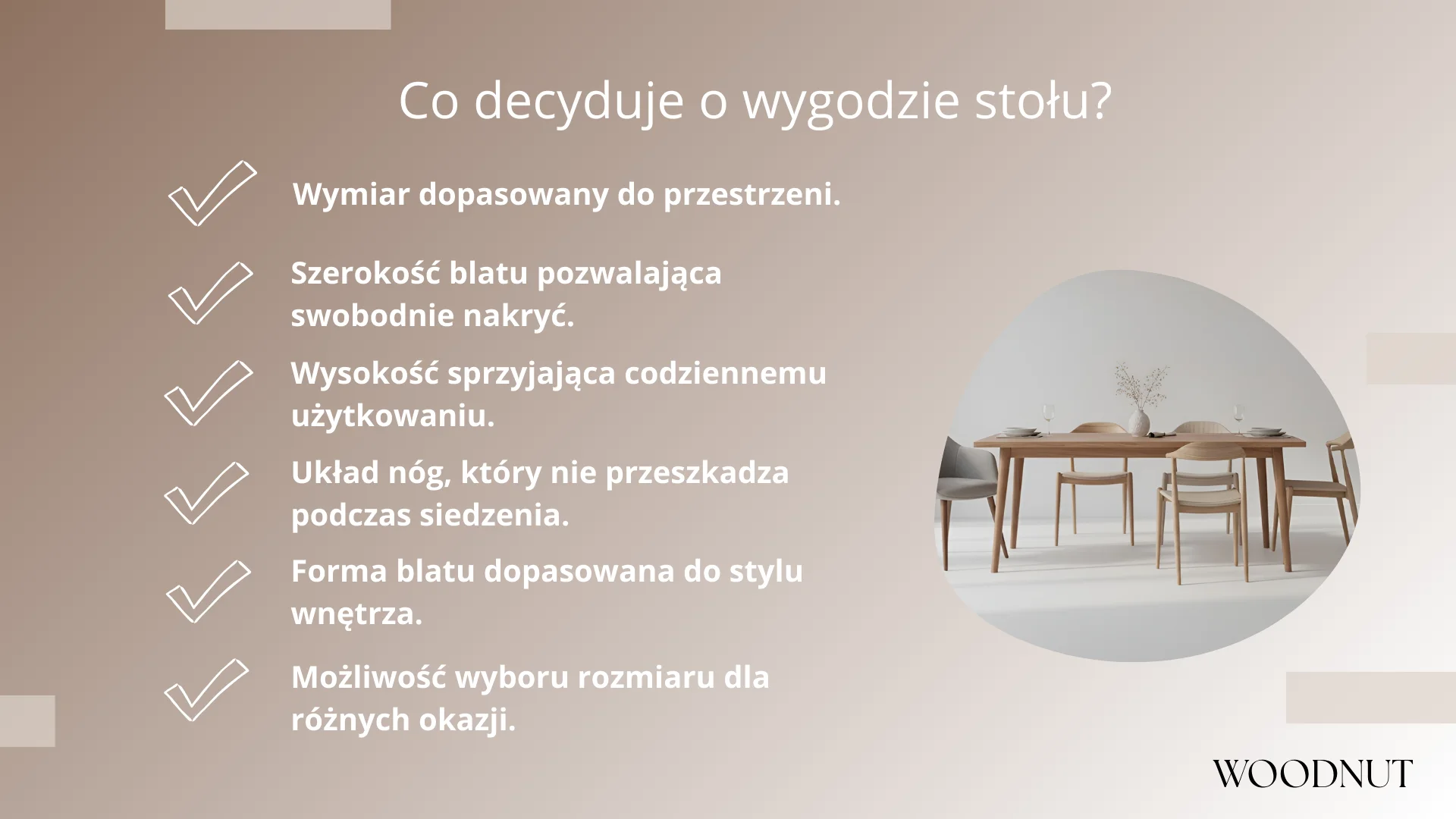 Co decyduje o wygodzie stołu?